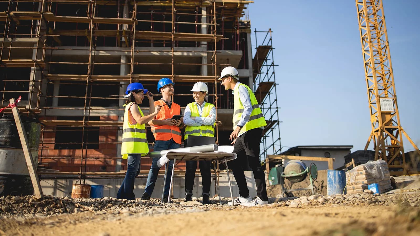 Construction management on a Crown Home Spaces site